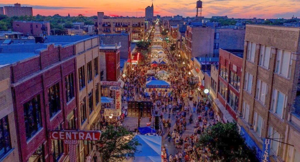 Wicker Park Fest street festival on Milwaukee Avenue